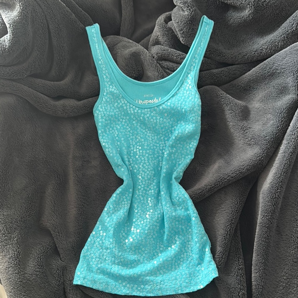 aeropostale y2k turquoise tank top